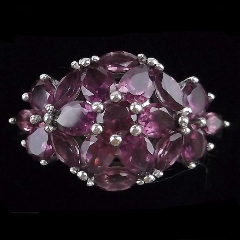Vintage Designer Sterling Silver Amethyst Ring 6 stamped “BBJ 925”